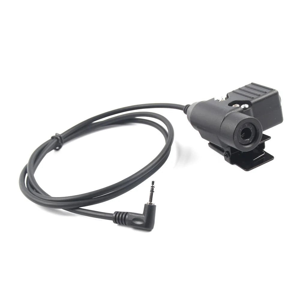 Ham Radio 7.1mm Speaker Microphone with U94 PTT Headset Adapter for Motorola TLKR T80  /  EM1000  /  EM1000R  /  EM1010TPR - 2