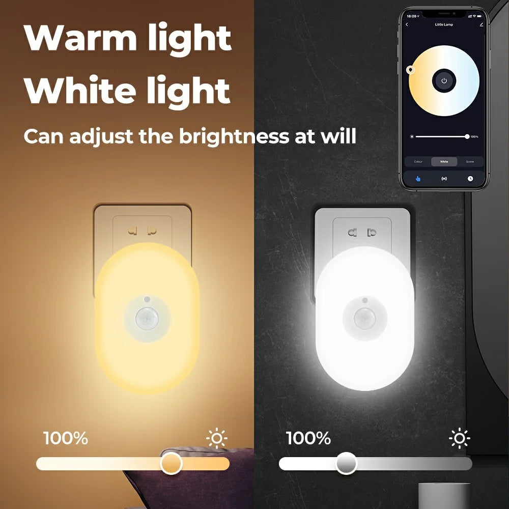TM-YD001W WiFi Night Light Tuya App Voice Control Smart Home Infrared Human Body Sensing Night Lamp - US Plug - 5