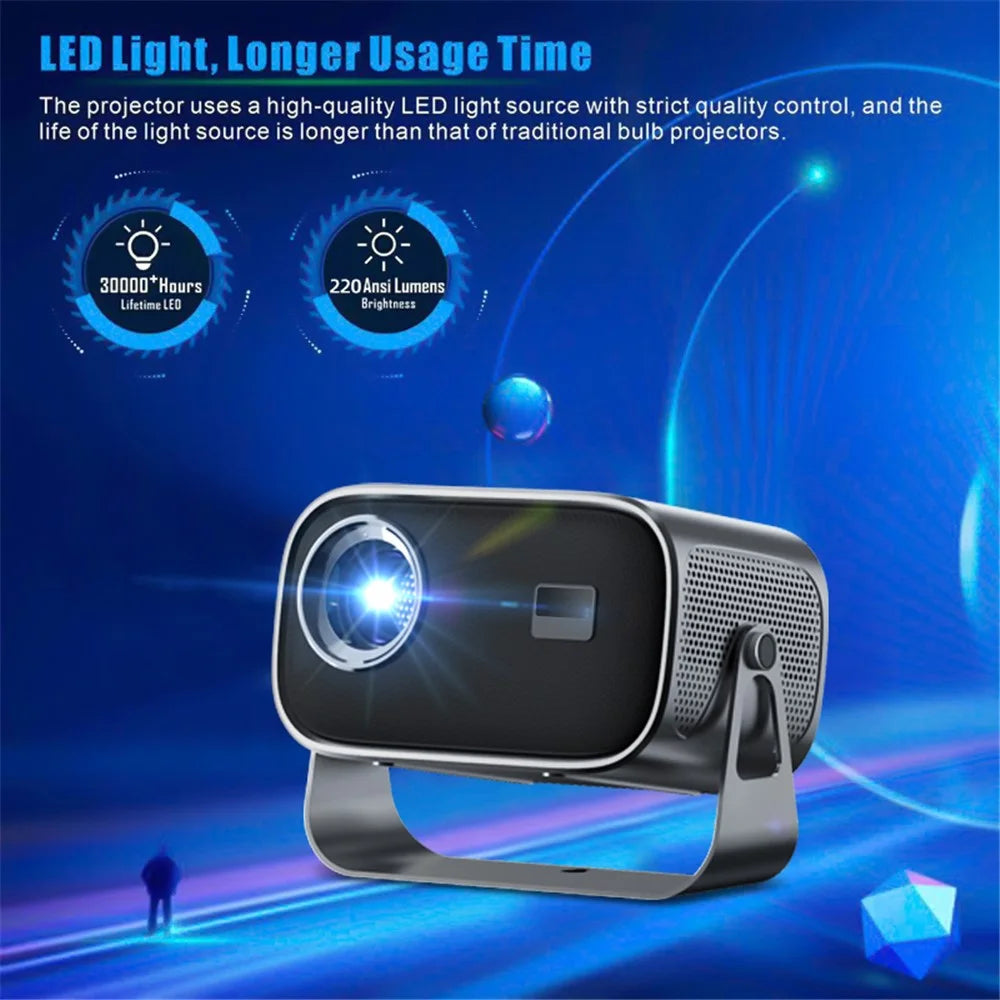 P19 Portable Projector 720P HD Video Android 13 WiFi Bluetooth-compatible Home Theater Office LED Projector - US Plug - 2