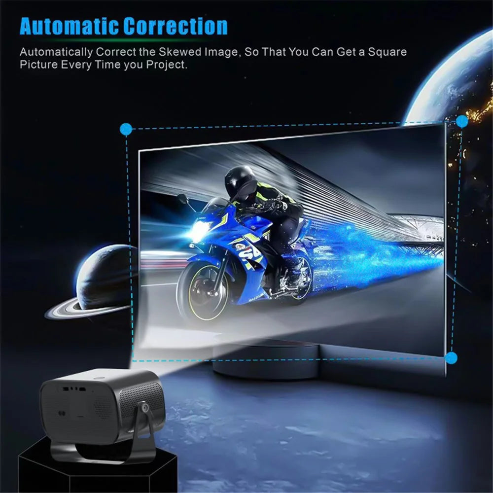 P19 Portable Projector 720P HD Video Android 13 WiFi Bluetooth-compatible Home Theater Office LED Projector - US Plug - 4