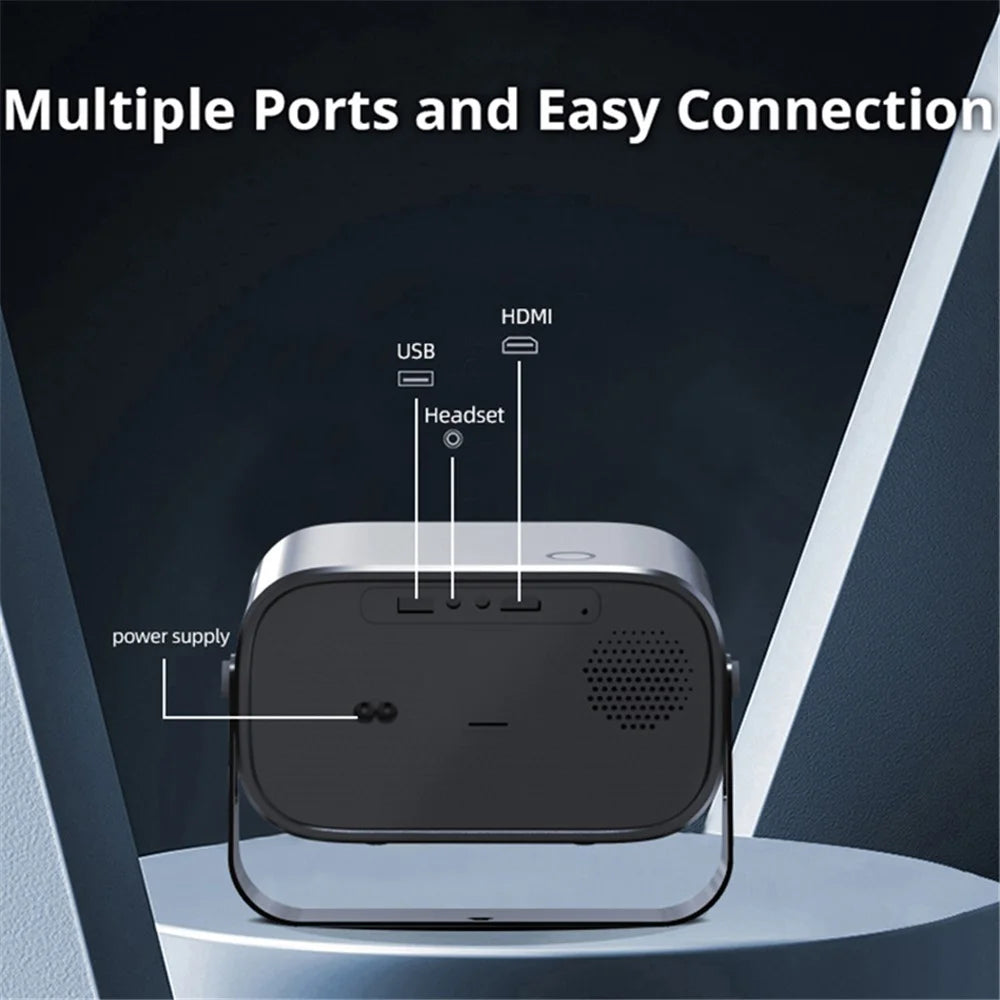 P19 Portable Projector 720P HD Video Android 13 WiFi Bluetooth-compatible Home Theater Office LED Projector - US Plug - 6