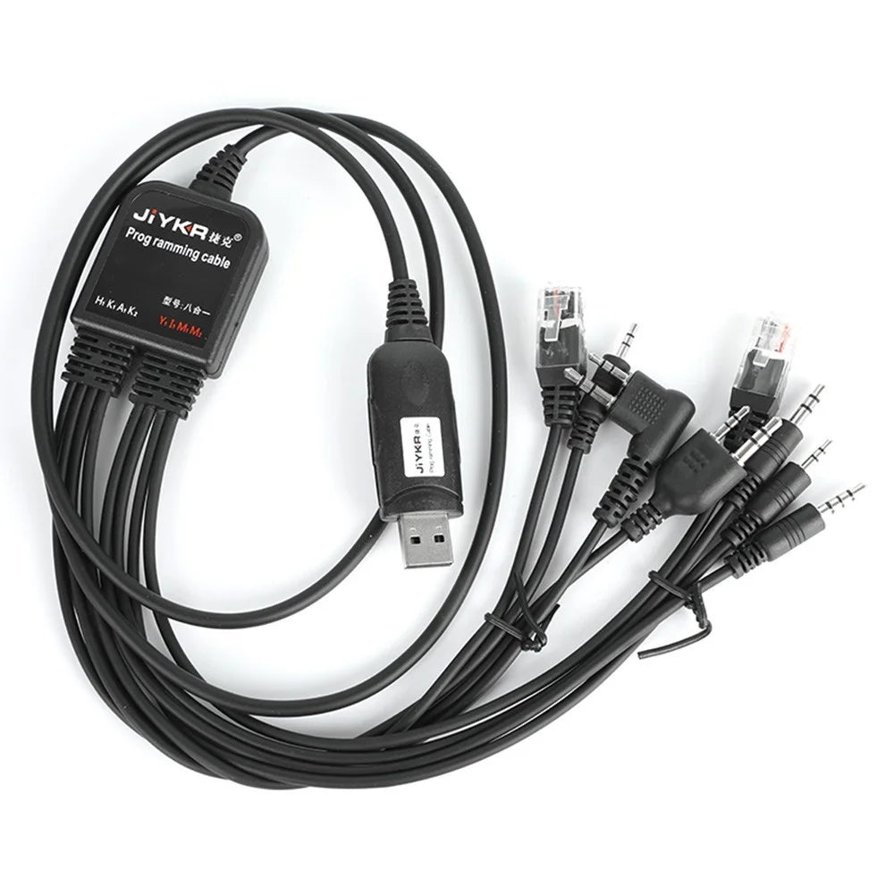 JIYKR Walkie Talkie 8 in 1 USB Programming Cable for Kenwood / Baofeng / Motorola / Yaesu / Icom Radio DIY Accessories - 2