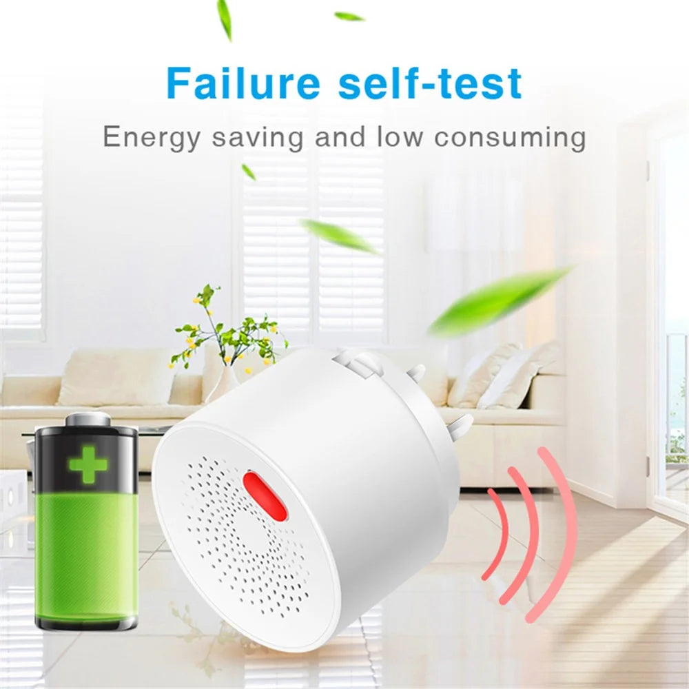 WiFi Gas Leak Sensor Tuya Natural Gas Alarm Plug In Explosive Gas Detector for Home - US Plug - 2