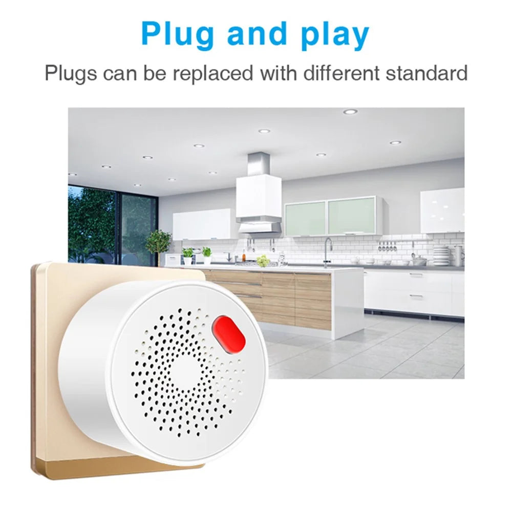 WiFi Gas Leak Sensor Tuya Natural Gas Alarm Plug In Explosive Gas Detector for Home - US Plug - 3