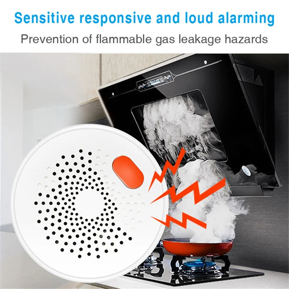 WiFi Gas Leak Sensor Tuya Natural Gas Alarm Plug In Explosive Gas Detector for Home - US Plug - 4
