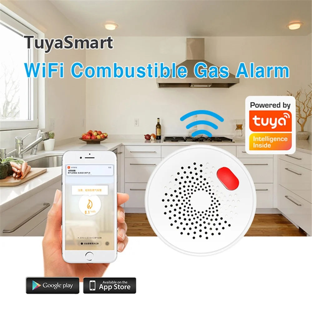 WiFi Gas Leak Sensor Tuya Natural Gas Alarm Plug In Explosive Gas Detector for Home - US Plug - 5