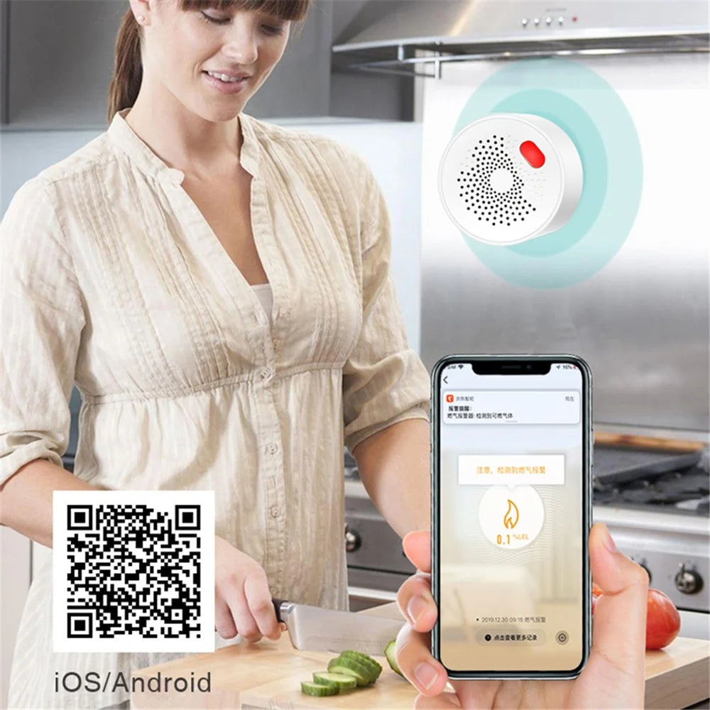 WiFi Gas Leak Sensor Tuya Natural Gas Alarm Plug In Explosive Gas Detector for Home - US Plug - 7