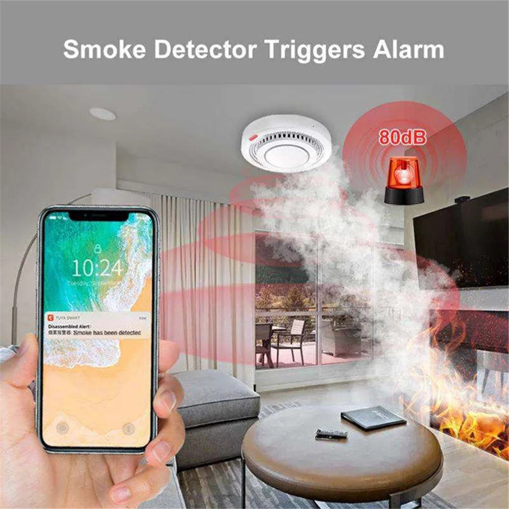 Tuya Zigbee Smoke Detector Real Time Monitoring Smoke Sensor Alarm Works with Alexa / Google Assistant - 3