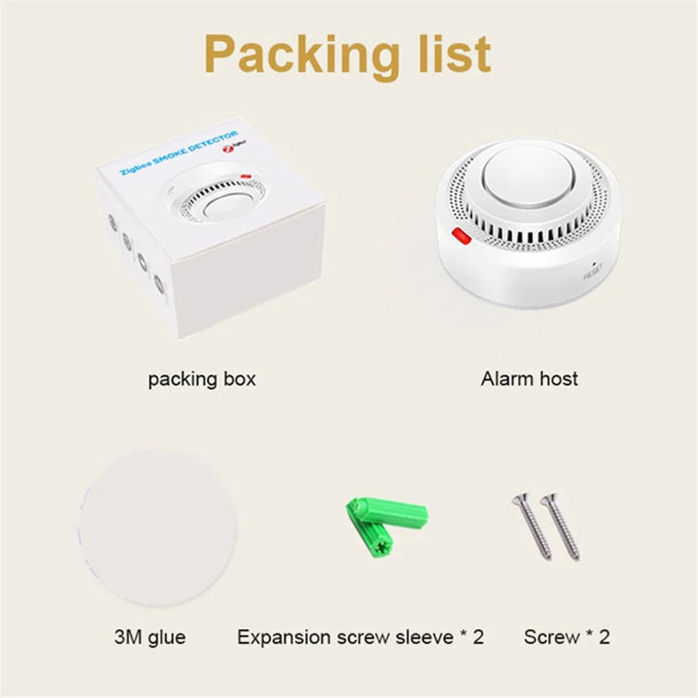 Tuya Zigbee Smoke Detector Real Time Monitoring Smoke Sensor Alarm Works with Alexa / Google Assistant - 7