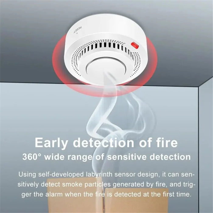 WiFi Smart Smoke Detector Tuya App Controlled Smoke Sensor Alarm Device - 4