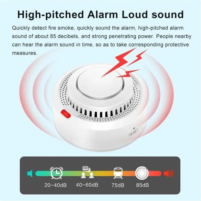 WiFi Smart Smoke Detector Tuya App Controlled Smoke Sensor Alarm Device - 5
