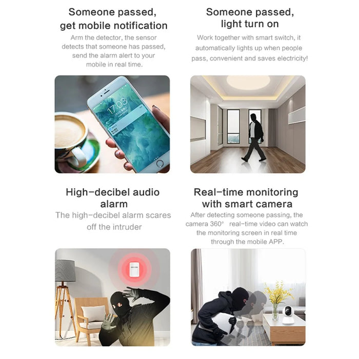 Tuya WiFi Human Body Motion Sensor Low Power Consumption Smart Home Infrared Detector - 6