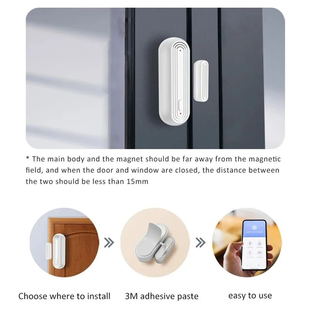 Tuya WiFi Smart Door Magnetic Sensor Alarm Door Window On-Site Alarm Sensor Support Amazon Alexa / Google Assistant - 6