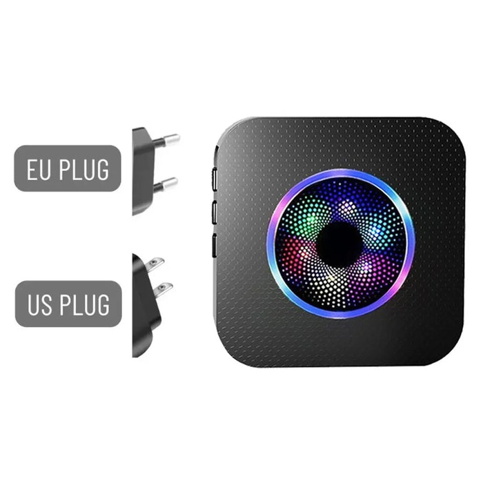 N65Q-2T1 Wireless Door Bell Elderly Care Flashing Adjustable Volume Home Doorbell, 2 Transmitter+1 Receiver - US Plug / Black - 2