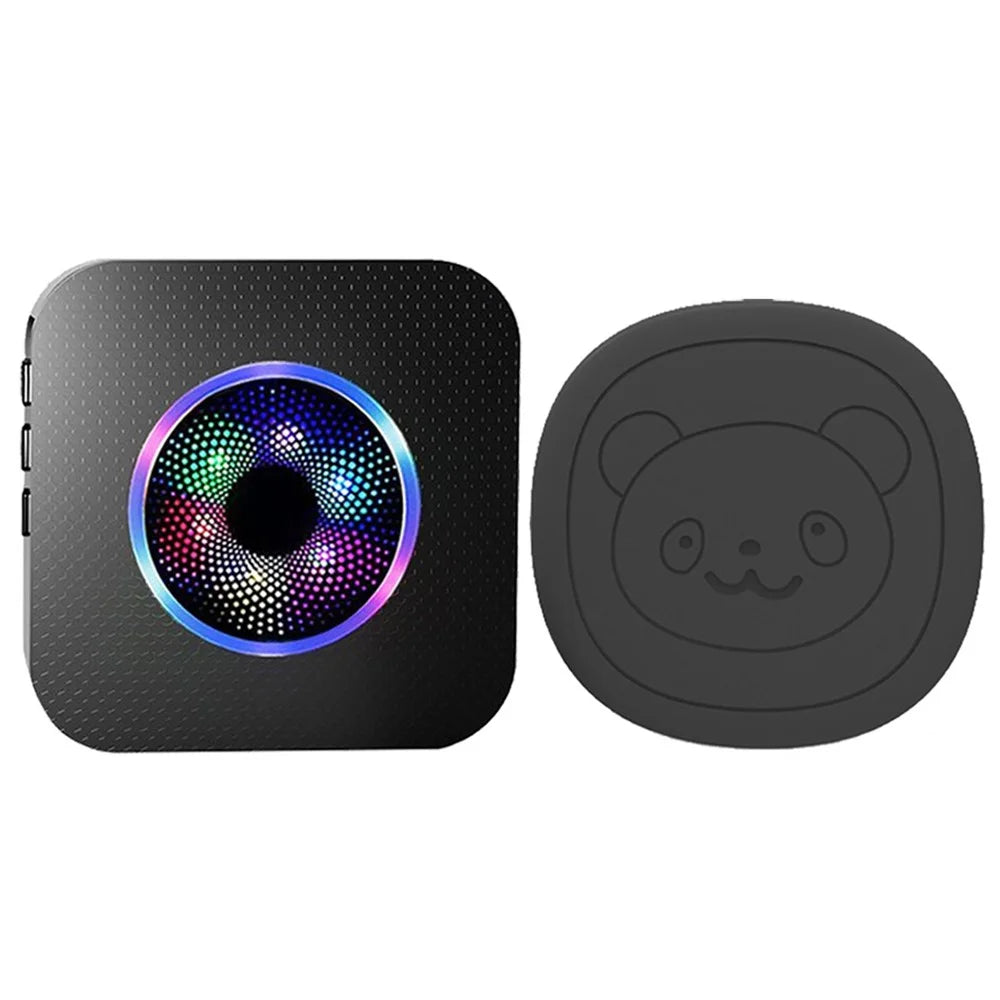 N65Q-1T1 Wireless Door Bell Home Elderly Care Flashing Adjustable Volume Doorbell, 1 Transmitter+1 Receiver - US Plug / Black - 1