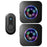 N65-1T2 Home Wireless Door Bell Colorful Light Flashing Adjustable Volume Doorbell, 1 Transmitter+2 Receiver - US Plug / Black - 1