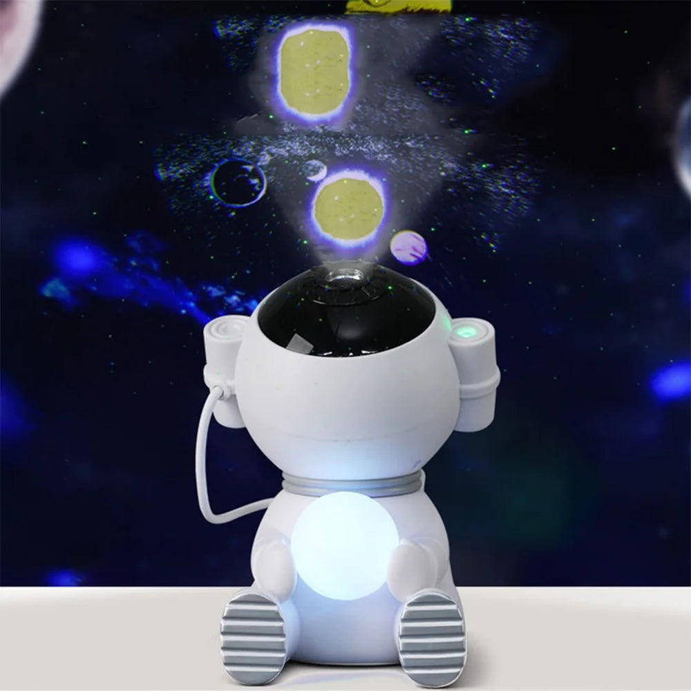 k950 Cartoon Astronaut Projector Lamp USB Powered Bedroom Starry Sky Night Lamp with 6 Projection Cards - 4