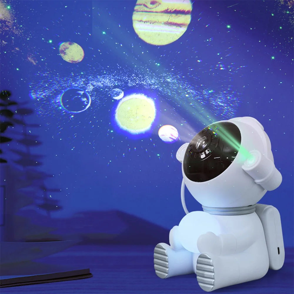k950 Cartoon Astronaut Projector Lamp USB Powered Bedroom Starry Sky Night Lamp with 6 Projection Cards - 5