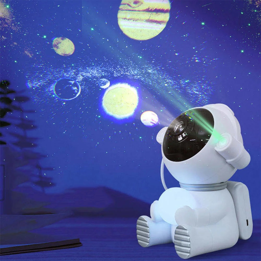 k950 Cartoon Astronaut Projector Lamp USB Powered Bedroom Starry Sky Night Lamp with 6 Projection Cards - 6