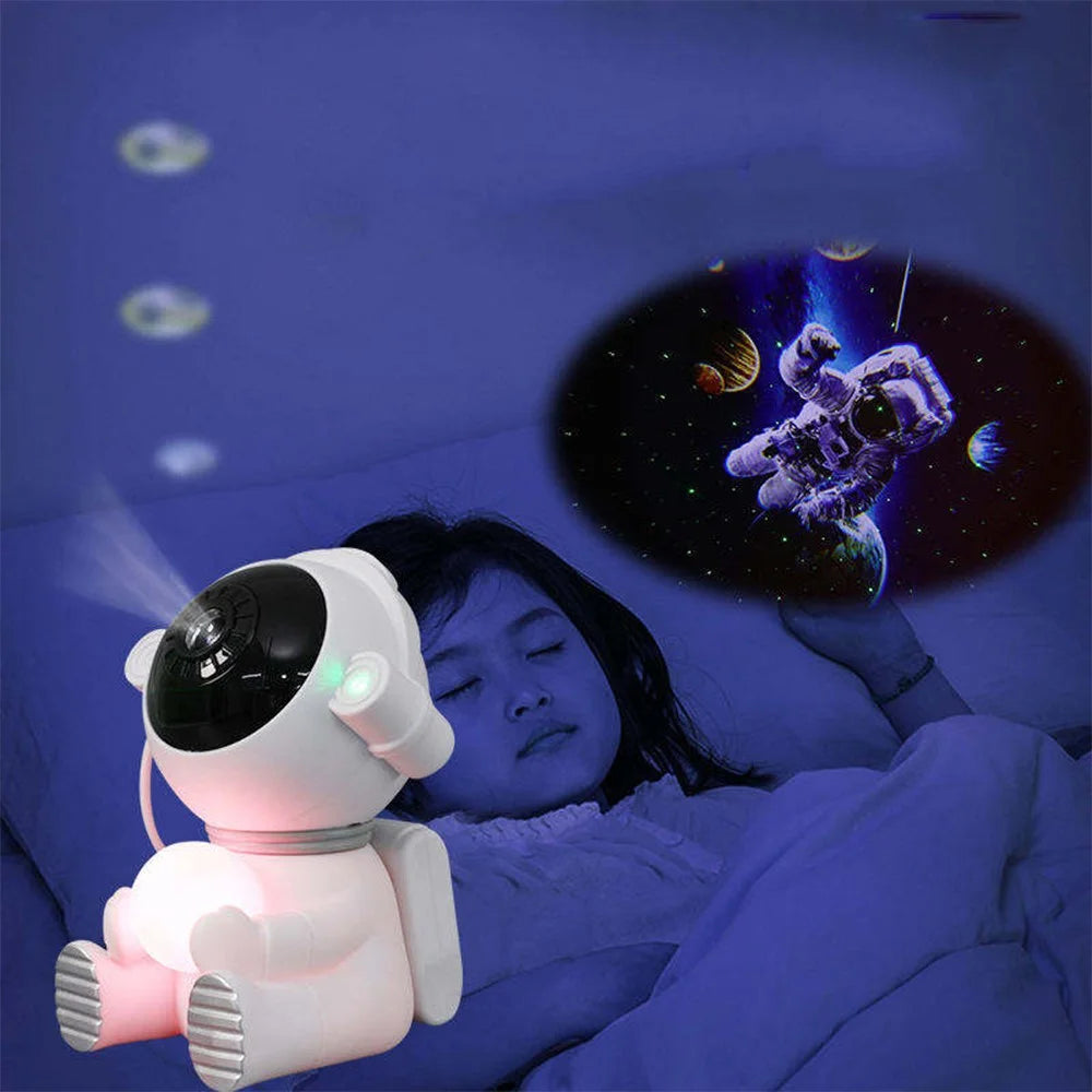 k950 Cartoon Astronaut Projector Lamp USB Powered Bedroom Starry Sky Night Lamp with 6 Projection Cards - 7