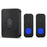 N20K-2T1 Waterproof Home Doorbell 55 Ringtones Wireless Door Bell with LED Light, 2 Transmitter+1 Receiver - US Plug / Black - 1