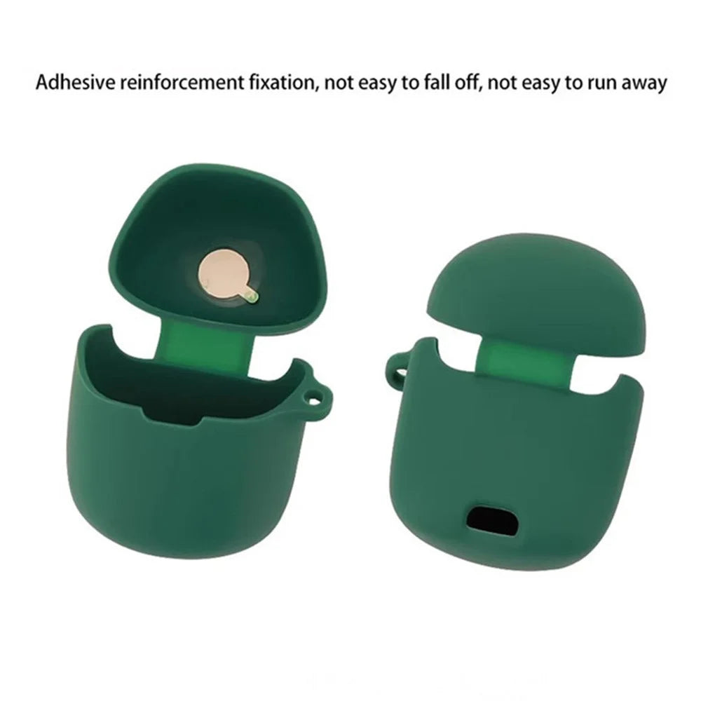 For JBL Quantum Stream Wireless USB-C Silicone Case Bluetooth-compatible Earphone Cover with Hanging Buckle - Blackish Green - 6