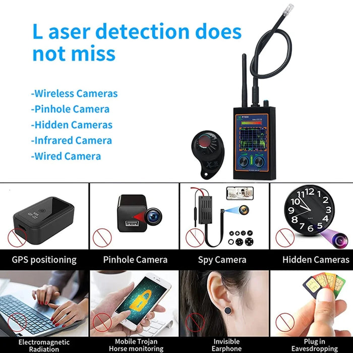 P7000 High Sensitivity Wireless RF Signal Hidden Camera Detector Scan Magnetic GPS Locator - 6