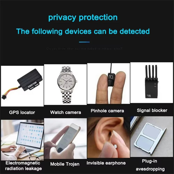 K68 Wireless Signal Detector RF Bug Finder Anti-Spy Camera Detector GPS Tracker Locator, Upgraded Version - Black - 4