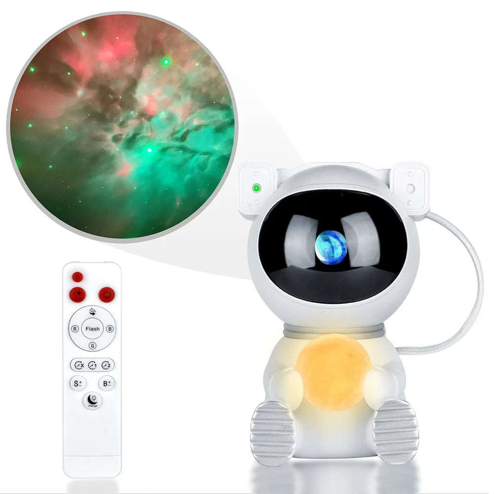 k970 Cartoon Astronaut Projection Lamp Kids Room Bedroom Starry Sky Night Light - 1