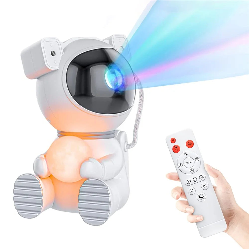 k970 Cartoon Astronaut Projection Lamp Kids Room Bedroom Starry Sky Night Light - 2