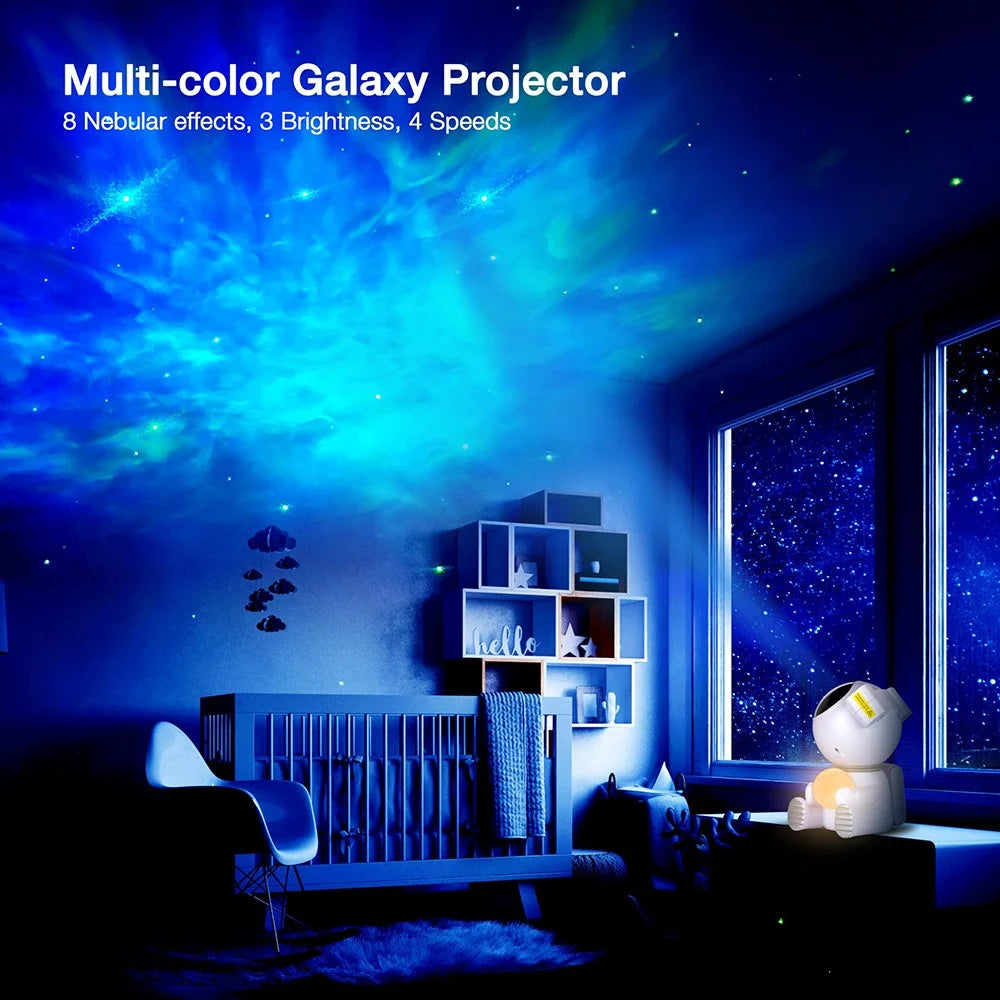 k970 Cartoon Astronaut Projection Lamp Kids Room Bedroom Starry Sky Night Light - 4