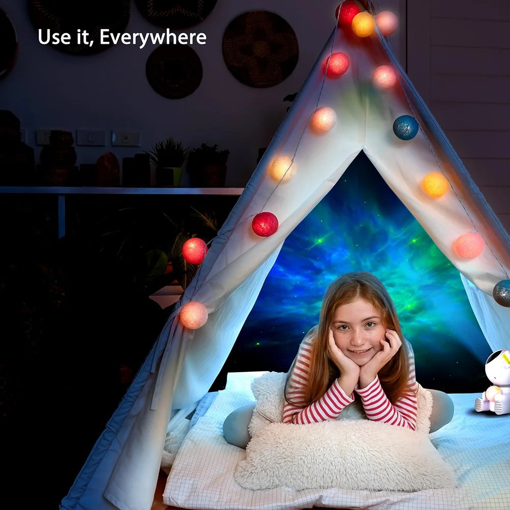 k970 Cartoon Astronaut Projection Lamp Kids Room Bedroom Starry Sky Night Light - 6