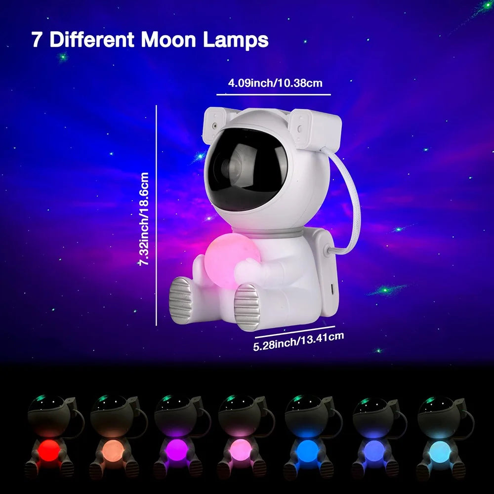 k970 Cartoon Astronaut Projection Lamp Kids Room Bedroom Starry Sky Night Light - 7
