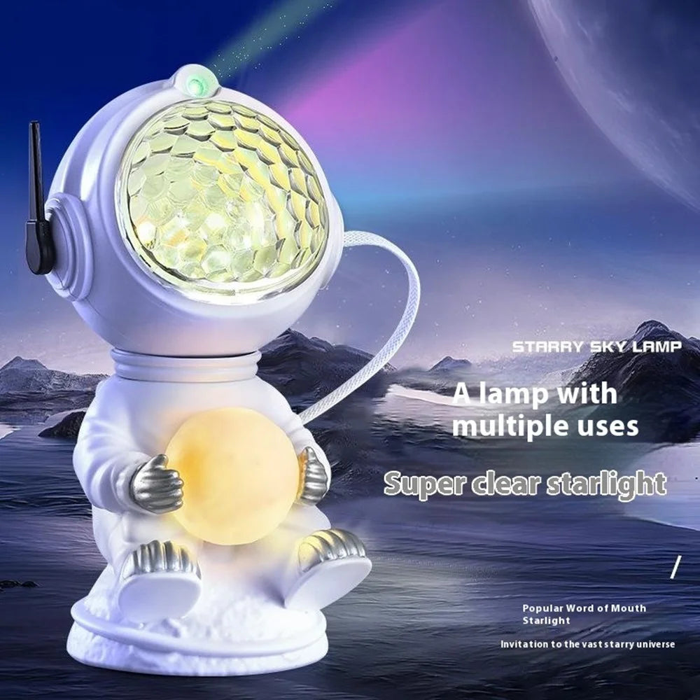 JN2317 Cartoon Astronaut Projection Lamp Water Ripple Starry Sky Projector Decorative Night Light - 2