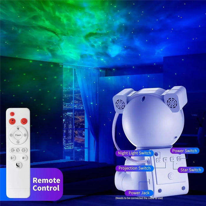 JN2316 Lovely Astronaut Starry Sky Projection Lamp Bluetooth-compatible Speaker 7 Color Moon Night Light - 3