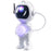 JN2313 Cartoon Astronaut Starry Sky Projection Lamp Bluetooth-compatible Speaker Moon Night Light - 1