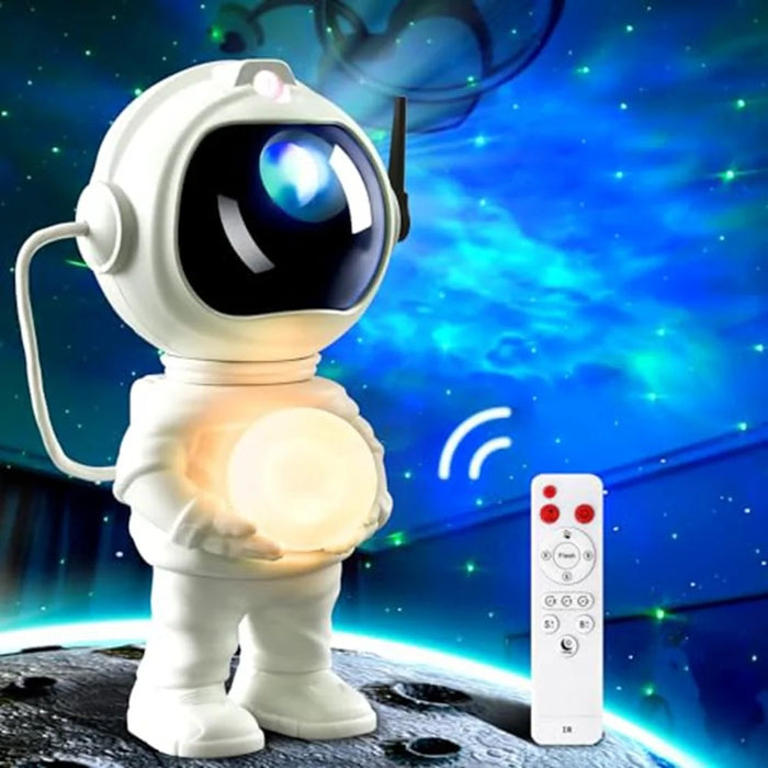 JN2313 Cartoon Astronaut Starry Sky Projection Lamp Bluetooth-compatible Speaker Moon Night Light - 2