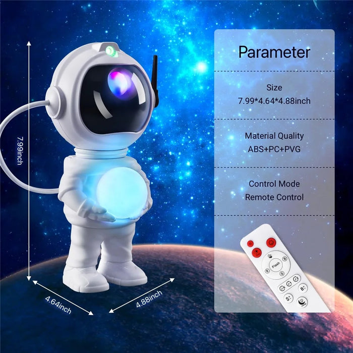 JN2313 Cartoon Astronaut Starry Sky Projection Lamp Bluetooth-compatible Speaker Moon Night Light - 7