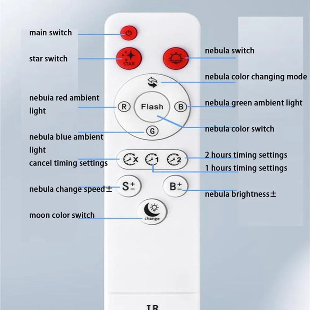 JN2312 Lovely Astronaut Smart Timing Starry Sky Projection Lamp Bluetooth-compatible Speaker Moon Night Light - 2