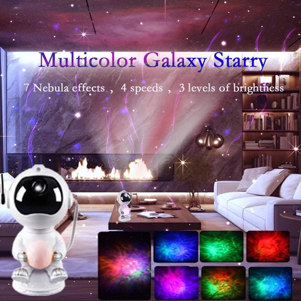 JN2312 Lovely Astronaut Smart Timing Starry Sky Projection Lamp Bluetooth-compatible Speaker Moon Night Light - 5