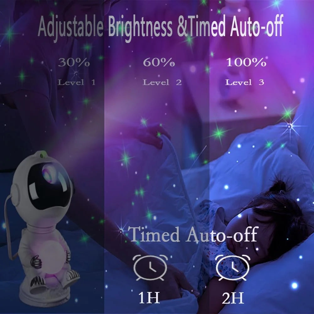 JN2312 Lovely Astronaut Smart Timing Starry Sky Projection Lamp Bluetooth-compatible Speaker Moon Night Light - 6