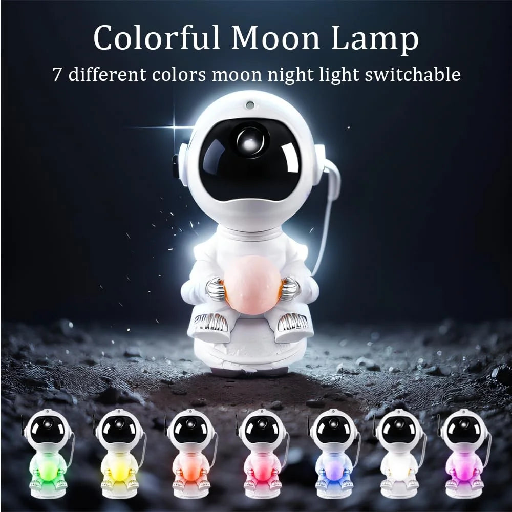 JN2312 Lovely Astronaut Smart Timing Starry Sky Projection Lamp Bluetooth-compatible Speaker Moon Night Light - 7