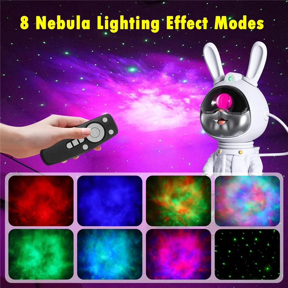 k2309 Space Rabbit Brightness Adjustable Starry Sky Projection Lamp Atmosphere Night Light - 2