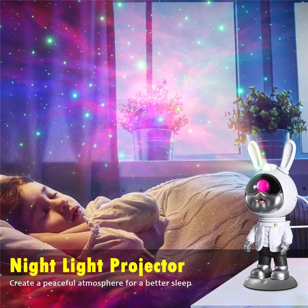 k2309 Space Rabbit Brightness Adjustable Starry Sky Projection Lamp Atmosphere Night Light - 5