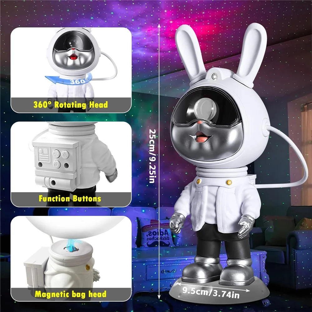 k2309 Space Rabbit Brightness Adjustable Starry Sky Projection Lamp Atmosphere Night Light - 7