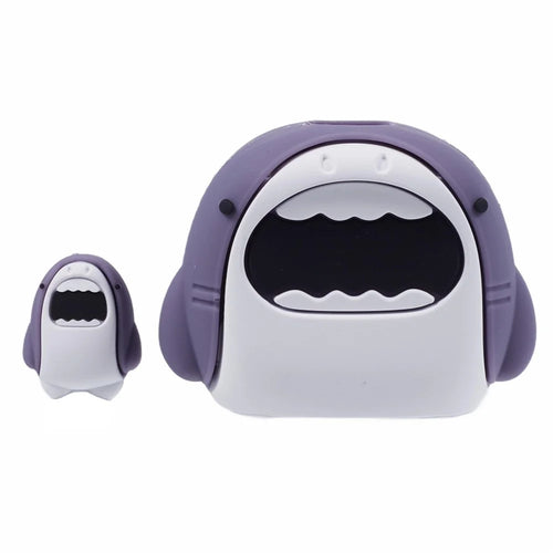 2Pcs / Set Cartoon Shark Protective Sleeve for Apple iPhone 18 / 20W Charger Cover + Data Cable Saver Silicone Case - Grey - 1