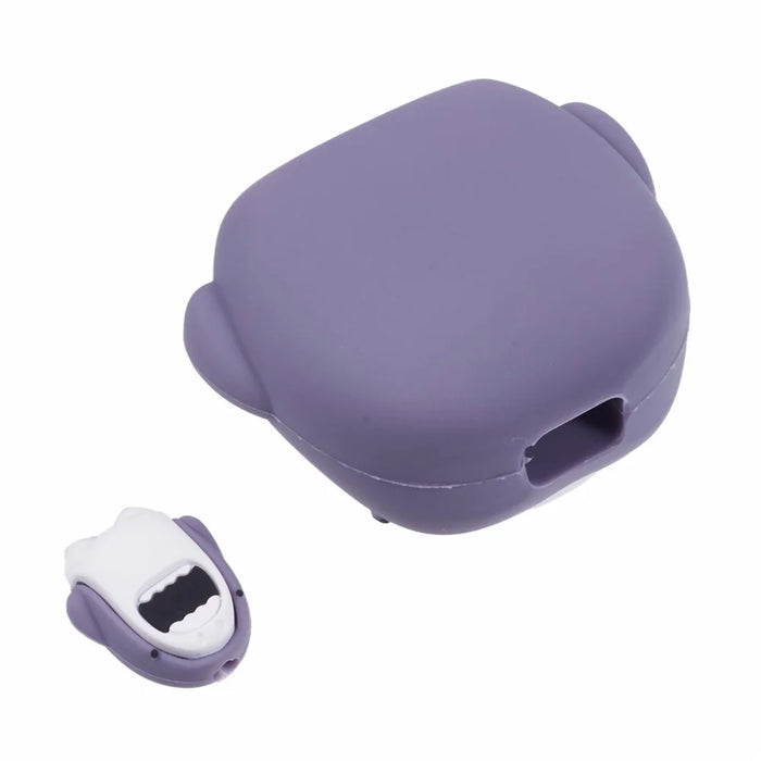 2Pcs / Set Cartoon Shark Protective Sleeve for Apple iPhone 18 / 20W Charger Cover + Data Cable Saver Silicone Case - Grey - 4