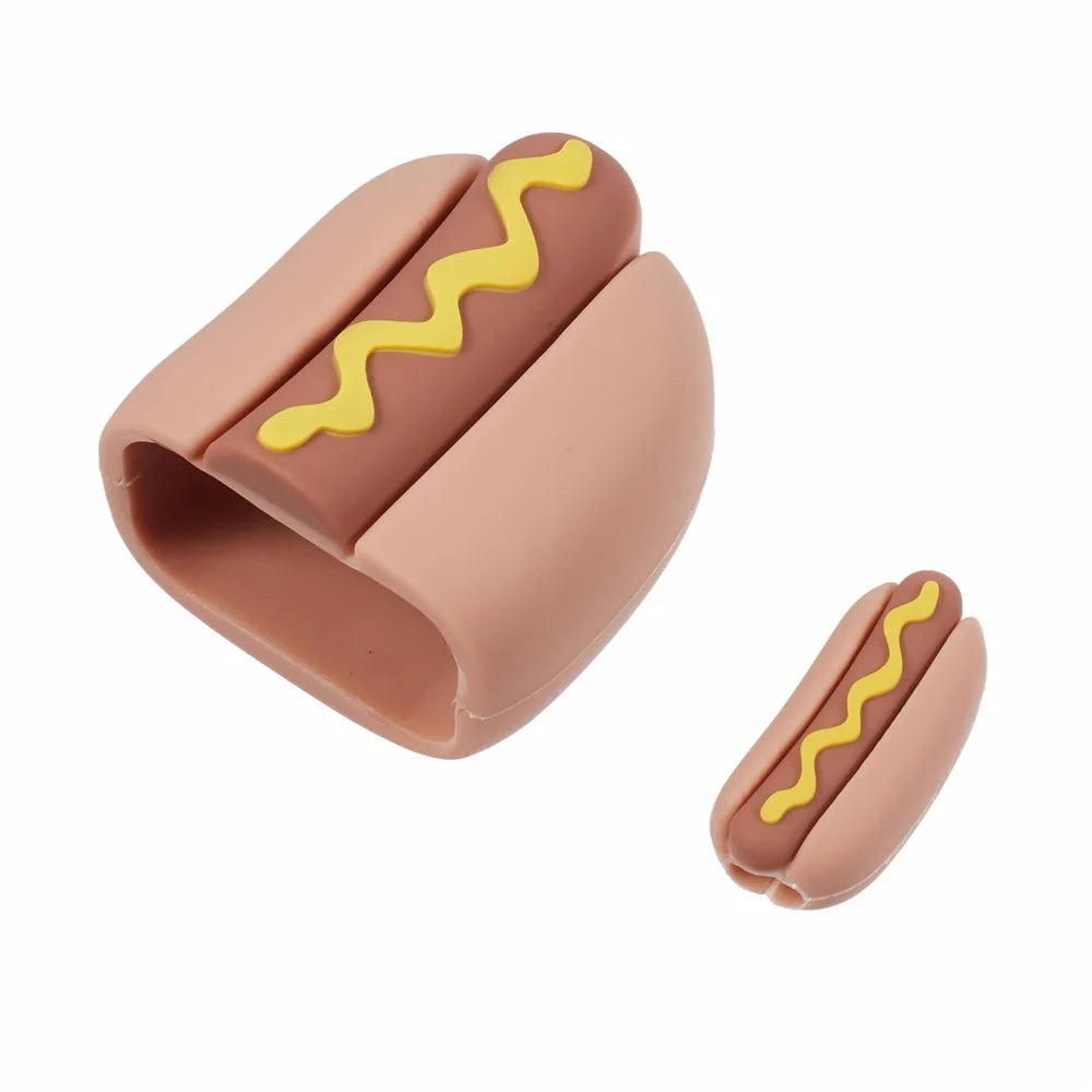 2Pcs / Set Ham Protective Sleeve for Apple iPhone 18 / 20W Charger Cover + Data Cable Saver Silicone Case - 3