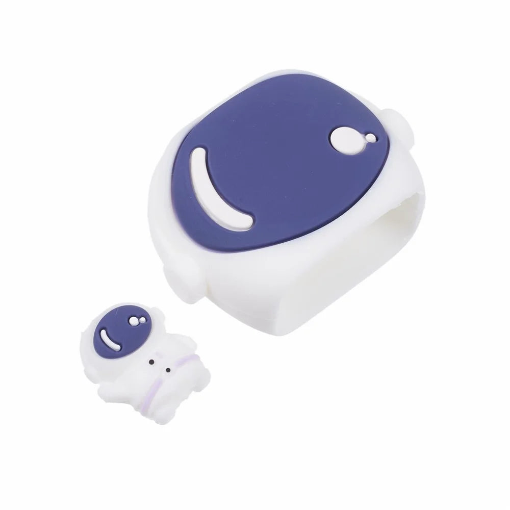 2Pcs / Set Cartoon Spaceman Protective Sleeve for Apple iPhone 18 / 20W Charger Cover + Data Cable Saver Silicone Case - 3