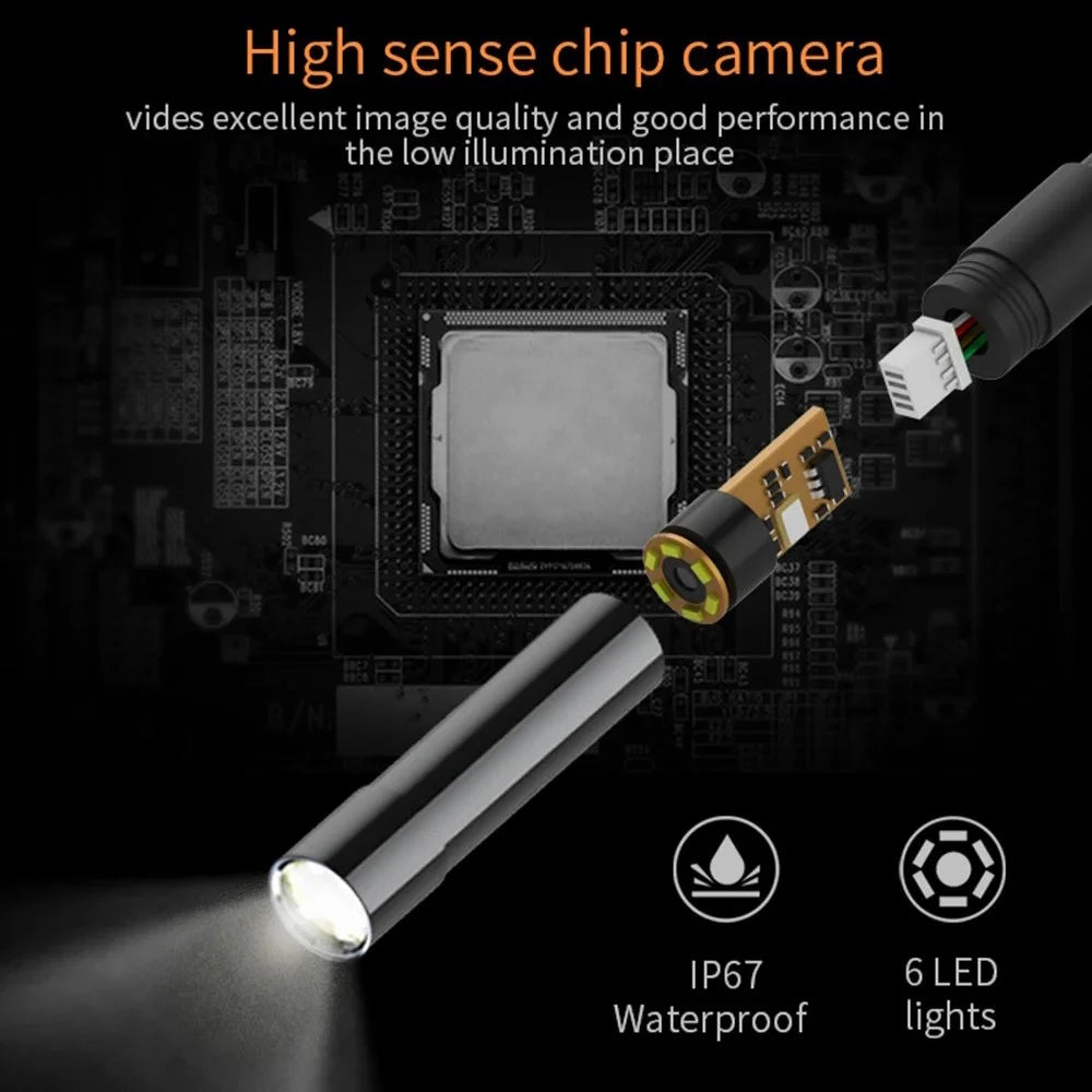 TESLONG NTS300 3m Wire 5.0-inch Screen Industrial Endoscope Waterproof 8mm Dual Lens Pipe Inspection Borescope - 5